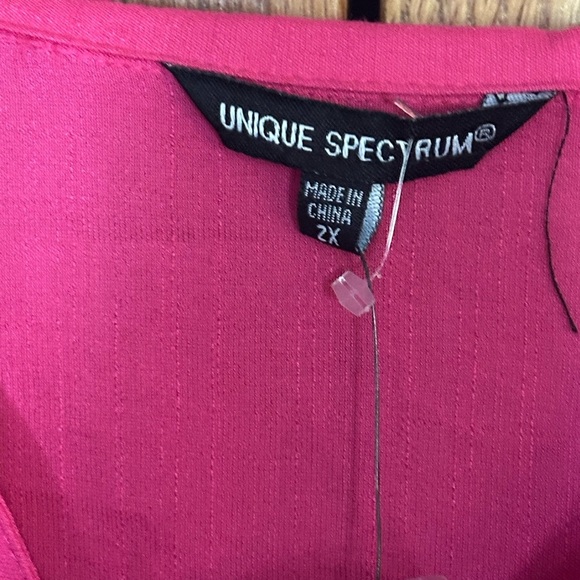 Hot Pink Top with button Sleeves - Picture 2 of 5